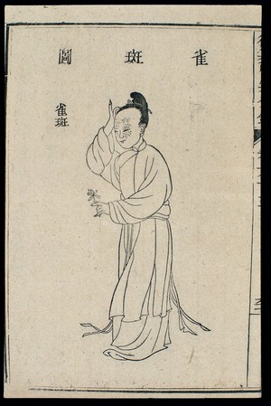 view Chinese C18 woodcut: External medicine - Freckles (lentigo)