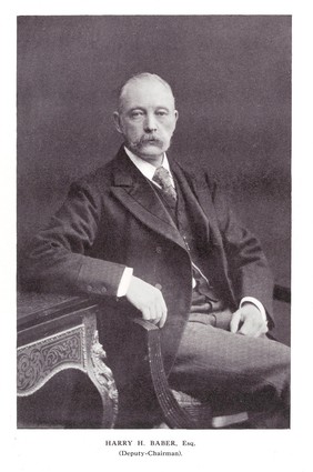 Harry H Baber, Deputy Chairman of the British Home and Hospital for Incurables, Streatham.