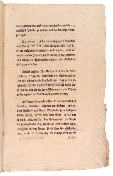 Proclamation on vaccination