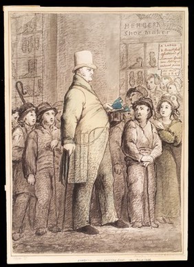 James Henry Lambier, "the American giant". Drawing.