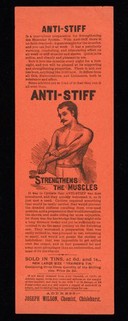 Advert for "Anti-Stiff", a cream for the muscular system