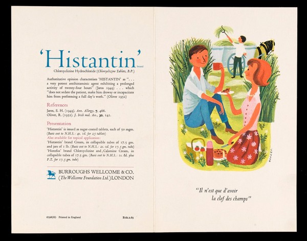 "Il n'est que d'avoir la clef des champs" : 'Histantin' / Burroughs Wellcome and Co.