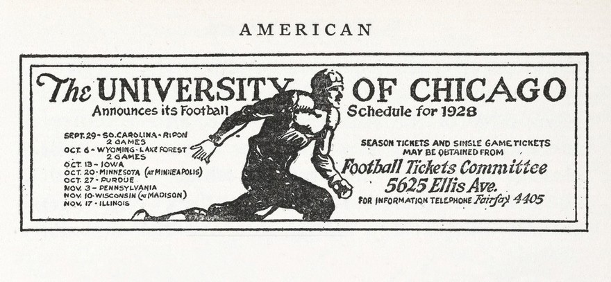 University of Chicago football advertisement