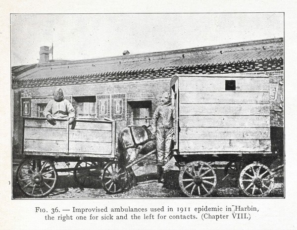 Improvised ambulances used in 1911 Pneumonic plague epidemic
