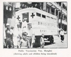 view Public vaccination van, Shanghai