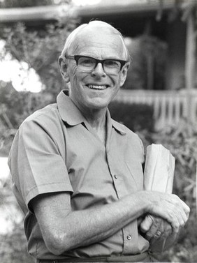 Photographic portrait of Denis Parson Burkitt in Africa.