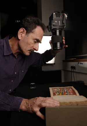 view Chris Carter photographing Panjabi Mss 255 in studio, 215
