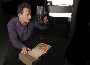 view Chris Carter photographing Panjabi Mss 255 in studio, 215