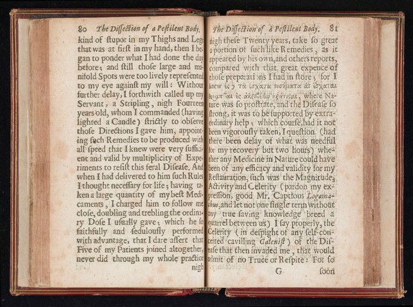 Loimotomia, or, The pest anatomized : an historical account of the dissection of a pestilential body by the author. Together with the author's apology against the calumnies of the Galenists, and a word to Mr. Nath. Hodges, concerning his late Vindiciae medicinae.