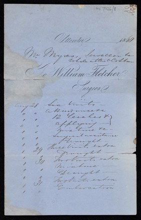 Monograph - Medicines and services supplied to Mr. Myers.