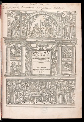 Galen, De anatomicis administrationbus, title page