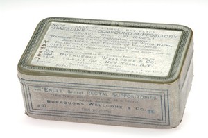 view Hazeline Compound Suppository tin: Burroughs Wellcome & Co.