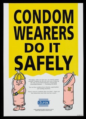 Poster from Durex advertising safer sex, AIDS awareness and the use of condoms