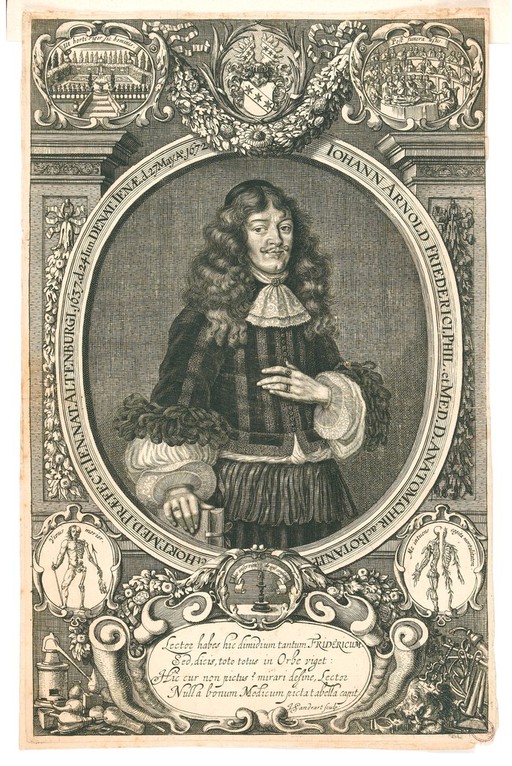 Johann Arnold Friederici. Line engraving by Jacob von Sandrart (without mount).