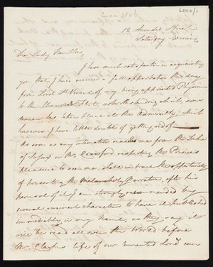 view Letter from W. Beatty to Lady Hamilton