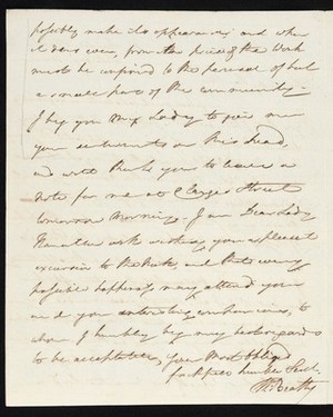 view Letter from W. Beatty to Lady Hamilton