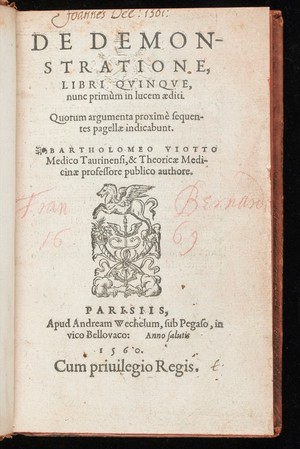 view De demonstratione, libri quinque. Title page.