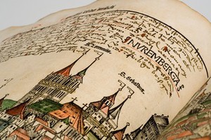 view H. Schedel, Liber chronicarum: cityscape of Nuremberg