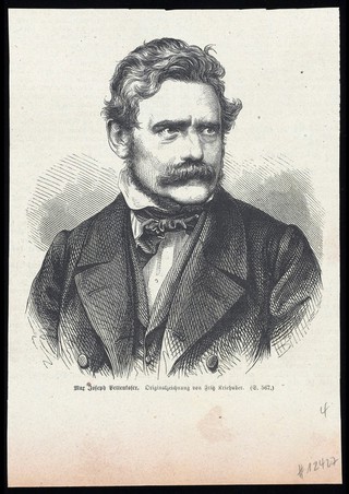 Max Joseph von Pettenkofer. Wood engraving, 18--, after J. Kriehuber.