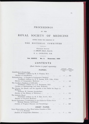 view Proceedings of the Royal Society of Medicine, Dec 1933