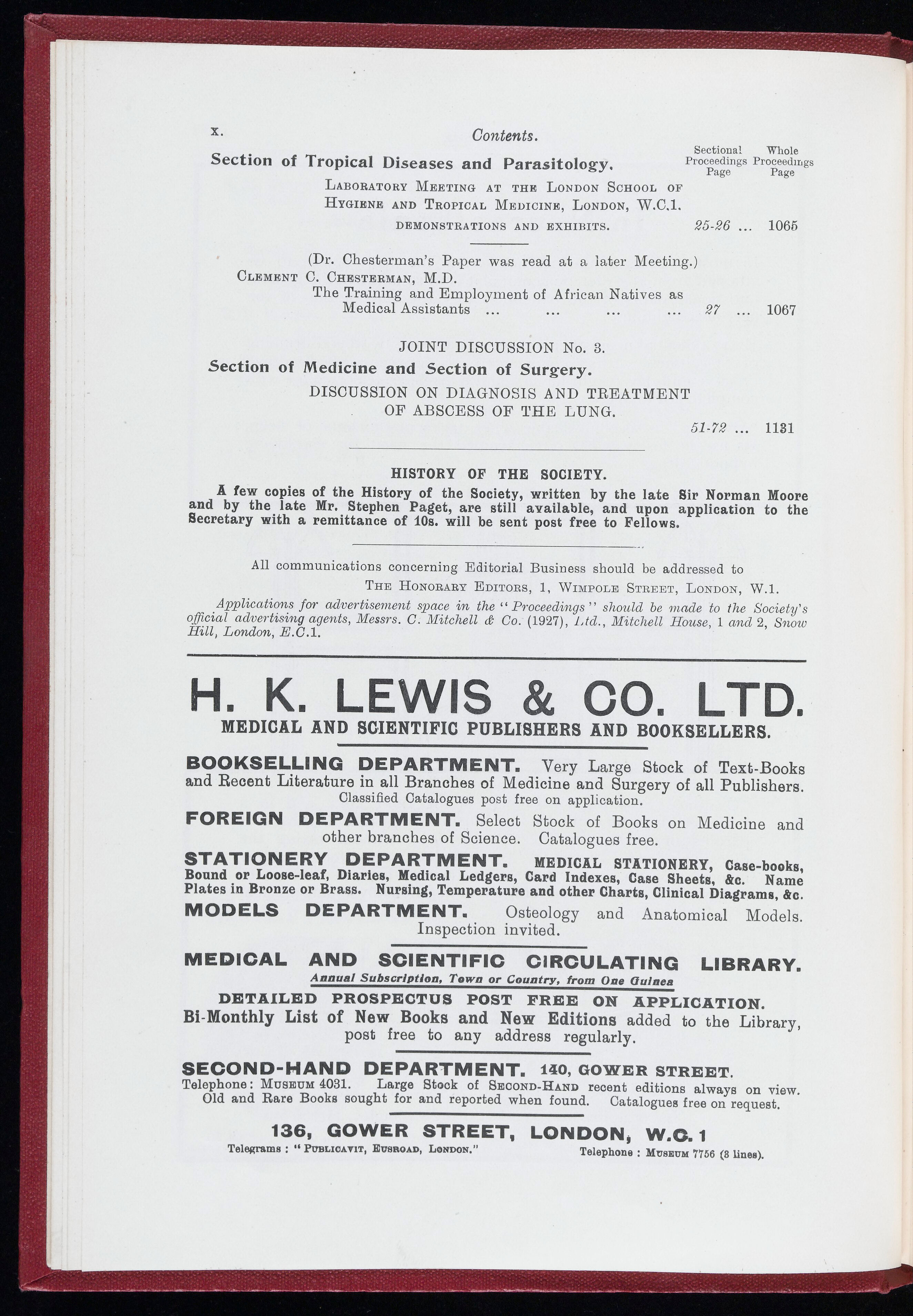 Proceedings of the Royal Society of Medicine, May 1932