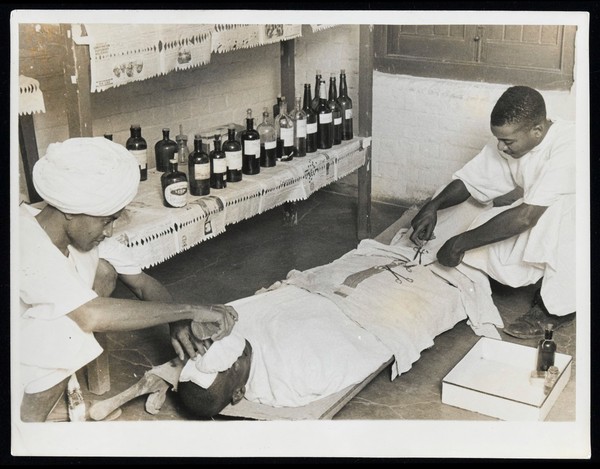 Sudan: a surgical operation. Photograph, 19--.