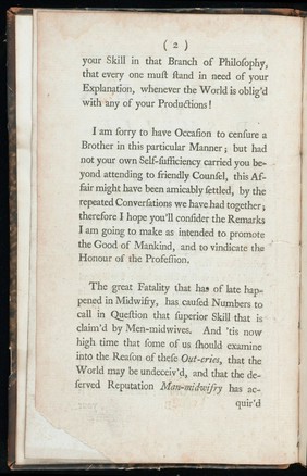 A letter to Dr. Smelle [sic] shewing the impropriety of his new-invented wooden forceps; as also the absurdity of his method of teaching and practising midwifry / By William Douglas ...