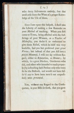 A letter to Dr. Smelle [sic] shewing the impropriety of his new-invented wooden forceps; as also the absurdity of his method of teaching and practising midwifry / By William Douglas ...