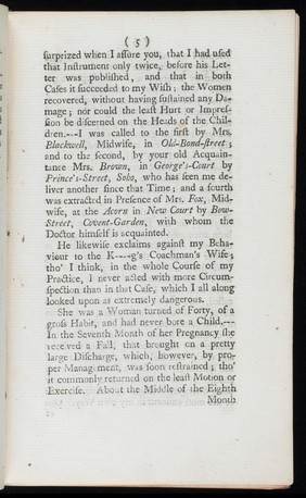 An answer to a late pamphlet intituled A letter to Dr. Smellie; shewing the impropriety of his new invented wooden forceps / [William Smellie]