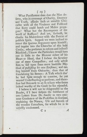 An answer to a late pamphlet intituled A letter to Dr. Smellie; shewing the impropriety of his new invented wooden forceps / [William Smellie]