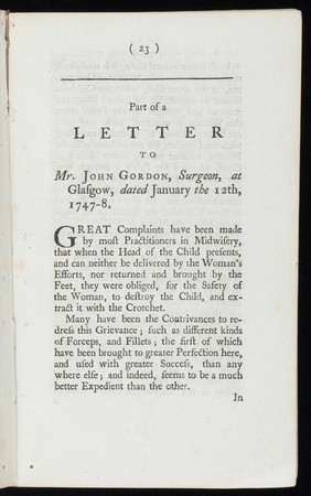 An answer to a late pamphlet intituled A letter to Dr. Smellie; shewing the impropriety of his new invented wooden forceps / [William Smellie]