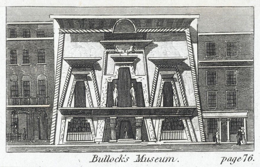 Bullock's Museum, (Egyptian Hall or London Museum), Piccadilly. Engraving, 1818.