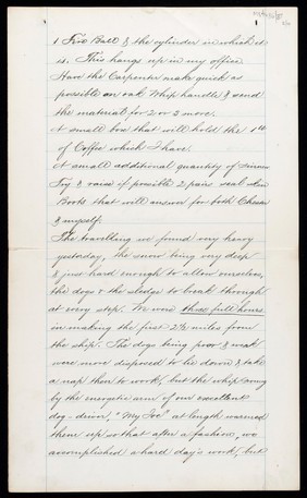 Copy of letter written by Charles Hall