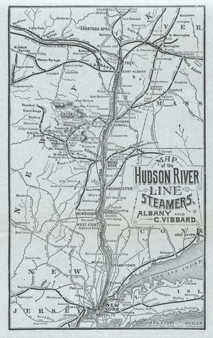 view Map of Hudson River Line Steamers