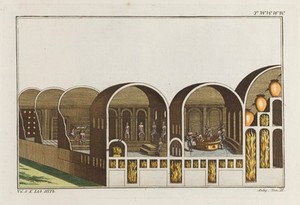 view A Roman bath-house. Coloured engraving, ca. 1804-1811.