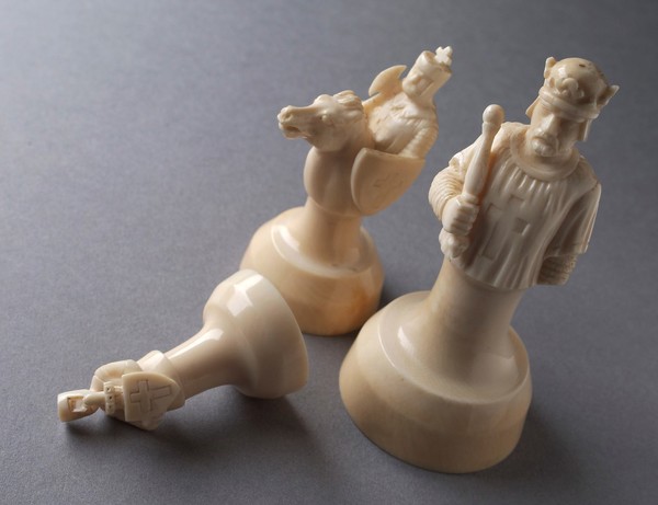 Chessmen (chess pieces) in the form of Saracens and Crusaders.
