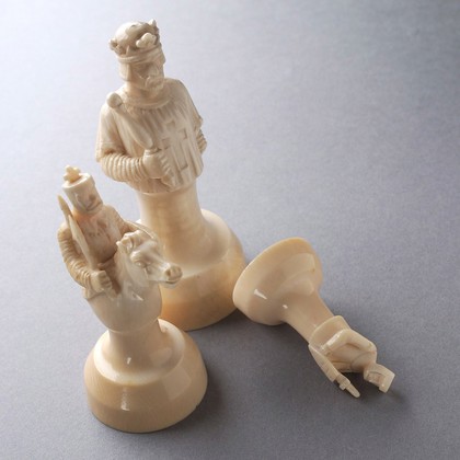 Chessmen (chess pieces) in the form of Saracens and Crusaders.