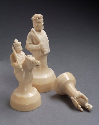 Chessmen (chess pieces) in the form of Saracens and Crusaders.