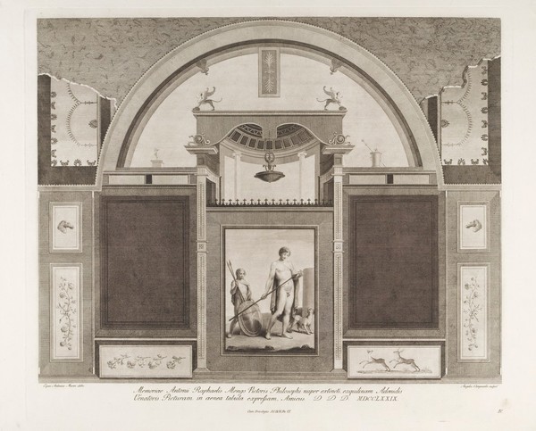 Adonis setting out on a hunt. Engraving by A. Campanella after A. Maron, 1779.