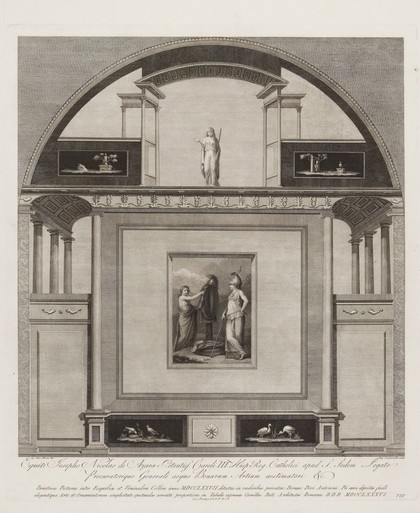Minerva with a trophy. Engraving by A. Campanella after A. von Maron, 1781.