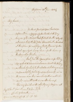 Letter to Duke of Bronte regarding squeezed lemon juice