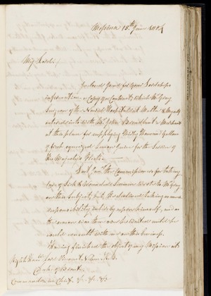 view Letter to Duke of Bronte regarding squeezed lemon juice