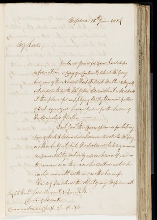 Letter to Duke of Bronte regarding squeezed lemon juice