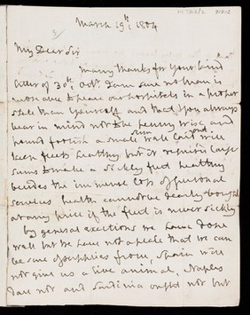Letter written by Lord Nelson with his left hand