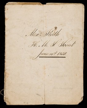 Exercise book of A. Keith, surgeon's boy aboard HMS Scout