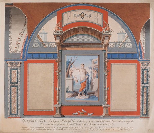 Venus teaching Cupids to fly. Engraving by A. Campanella after A. R. Mengs, 1778.