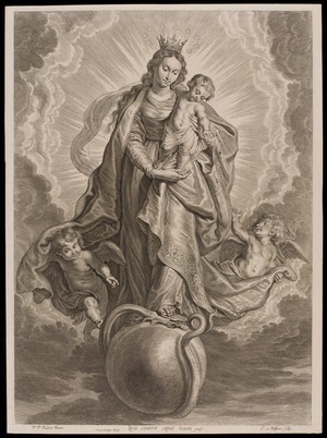 view The Virgin Immaculate. Engraving by S.A. Bolswert after P.P. Rubens.