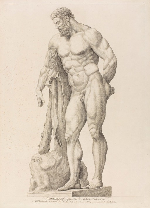 The Farnese Hercules. Etching by R. Dalton, 174-