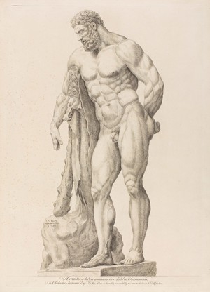 view The Farnese Hercules. Etching by R. Dalton, 174-.