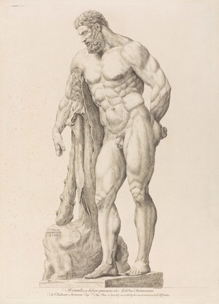 The Farnese Hercules. Etching by R. Dalton, 174-.